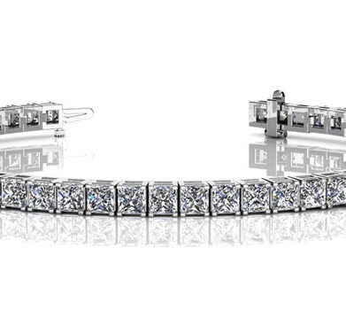 Princess Cut Diamond Tennis Bracelet Platinum 4.05ct DB847