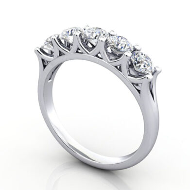 Round Brilliant Anniversary Diamond Ring Platinum RA6