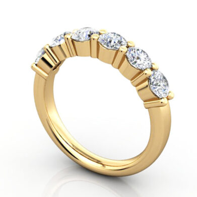 Round Brilliant Anniversary Diamond Ring Yellow Gold RA2