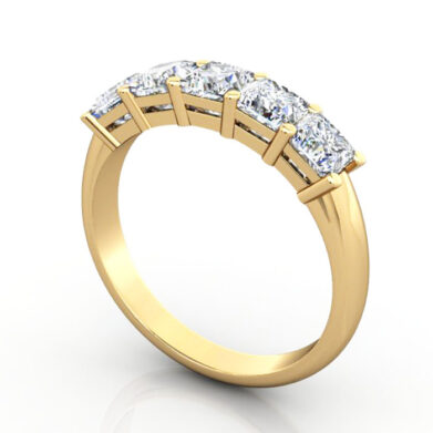 Princess Cut Anniversary Diamond Ring Yellow Gold RA5